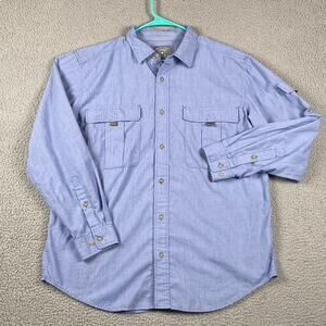 Eoxiffcio Button Up Shirt Men's Large Blue Fishing Outdoors Hiking